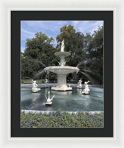 Forsythe Park Fountain Savannah Georgia - Framed Print