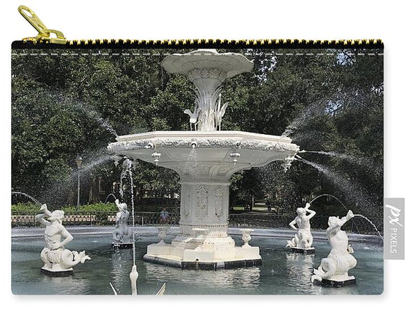 Forsythe Park Fountain Savannah Georgia - Zip Pouch