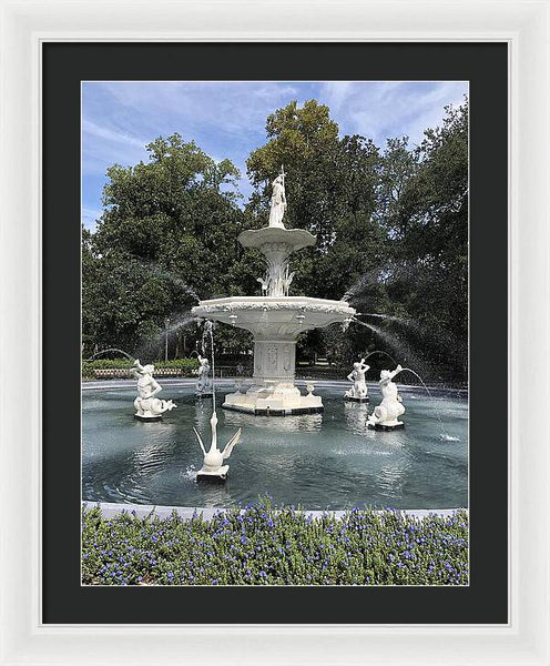 Forsythe Park Fountain Savannah Georgia - Framed Print
