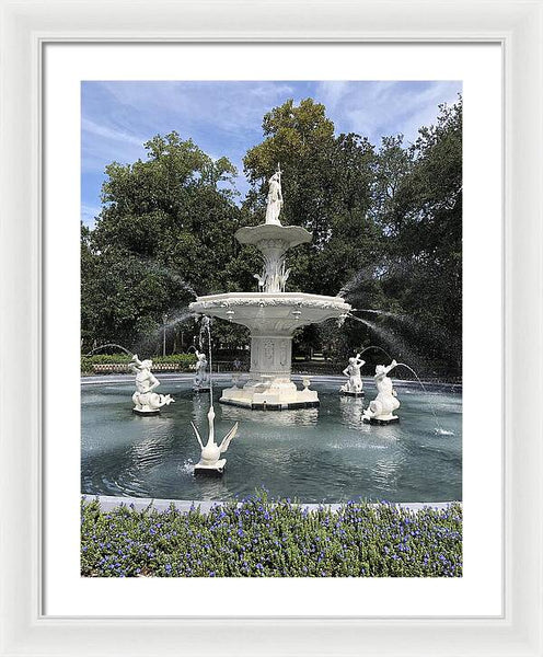 Forsythe Park Fountain Savannah Georgia - Framed Print