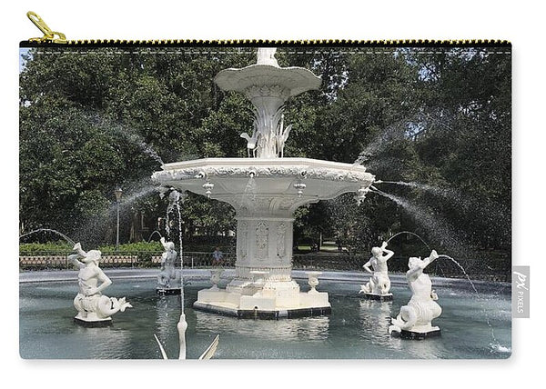 Forsythe Park Fountain Savannah Georgia - Zip Pouch
