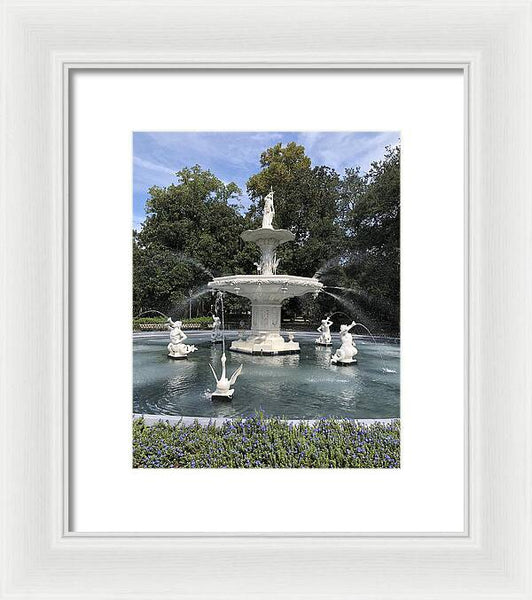 Forsythe Park Fountain Savannah Georgia - Framed Print