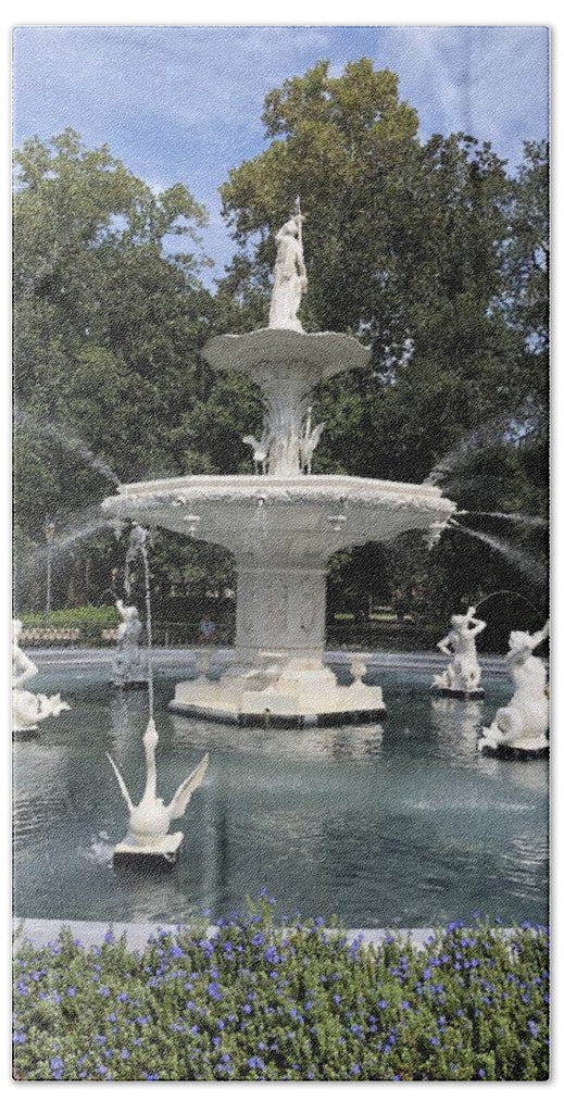 Forsythe Park Fountain Savannah Georgia - Bath Towel