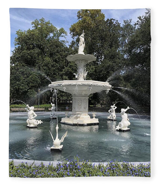 Forsythe Park Fountain Savannah Georgia - Blanket