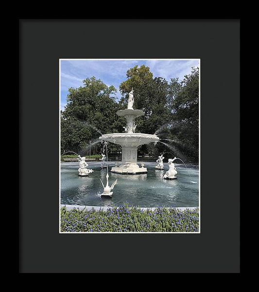 Forsythe Park Fountain Savannah Georgia - Framed Print