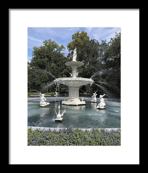 Forsythe Park Fountain Savannah Georgia - Framed Print