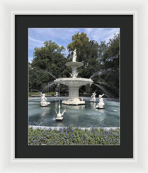 Forsythe Park Fountain Savannah Georgia - Framed Print