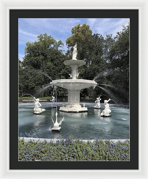 Forsythe Park Fountain Savannah Georgia - Framed Print