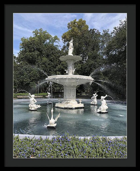 Forsythe Park Fountain Savannah Georgia - Framed Print