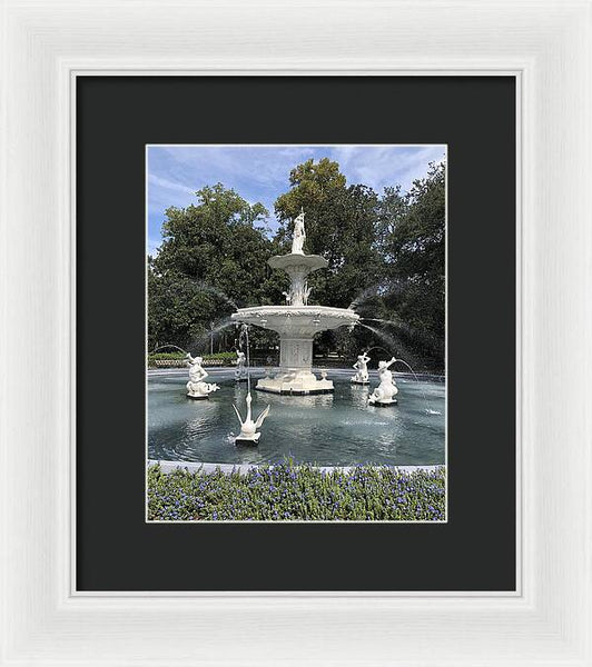 Forsythe Park Fountain Savannah Georgia - Framed Print