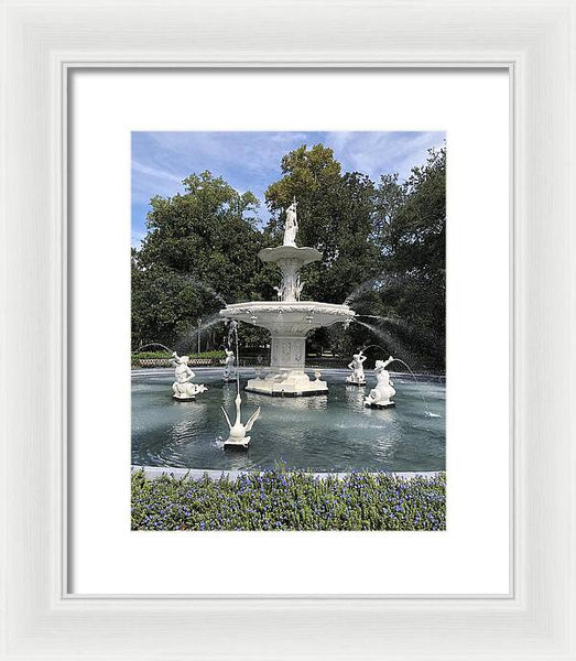 Forsythe Park Fountain Savannah Georgia - Framed Print