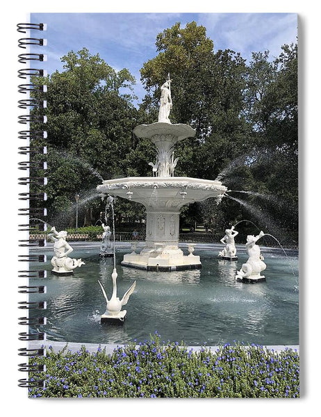 Forsythe Park Fountain Savannah Georgia - Spiral Notebook