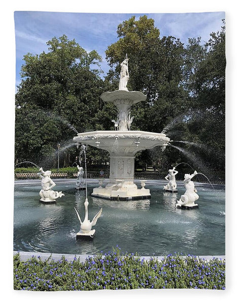Forsythe Park Fountain Savannah Georgia - Blanket