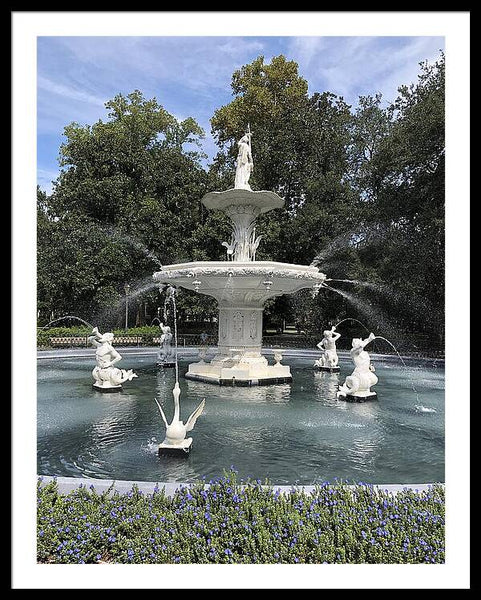 Forsythe Park Fountain Savannah Georgia - Framed Print