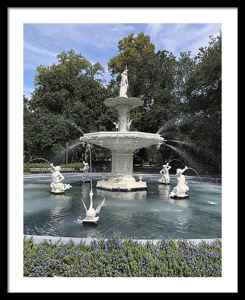 Forsythe Park Fountain Savannah Georgia - Framed Print