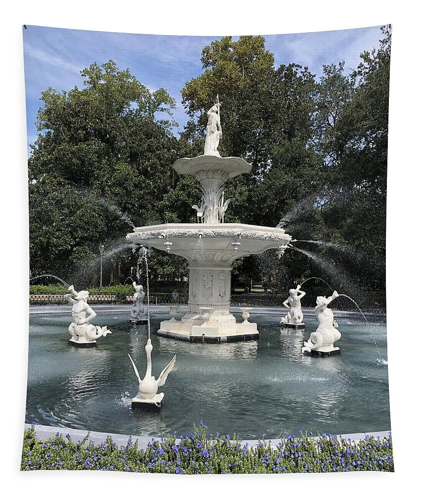 Forsythe Park Fountain Savannah Georgia - Tapestry
