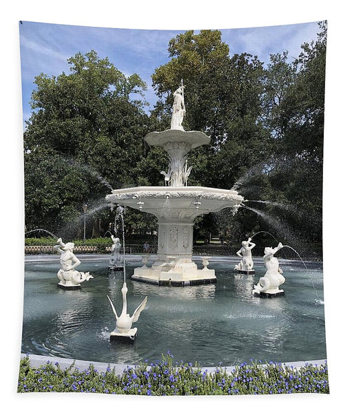 Forsythe Park Fountain Savannah Georgia - Tapestry