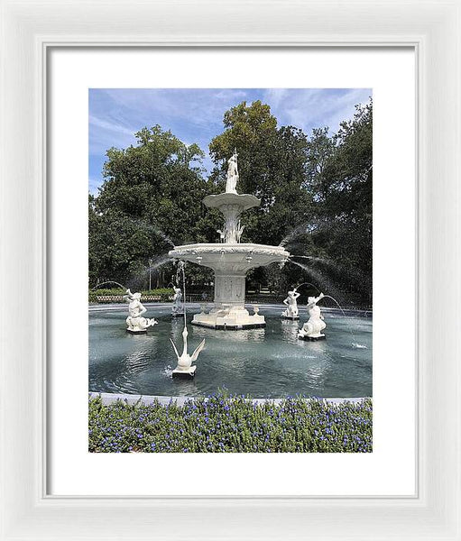 Forsythe Park Fountain Savannah Georgia - Framed Print