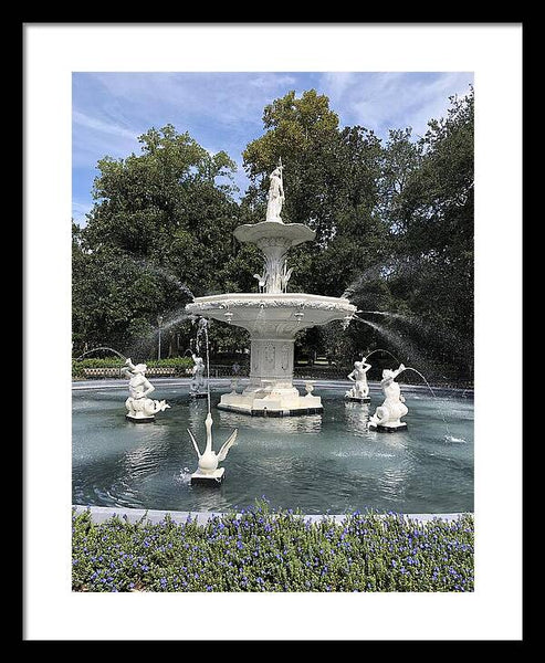 Forsythe Park Fountain Savannah Georgia - Framed Print