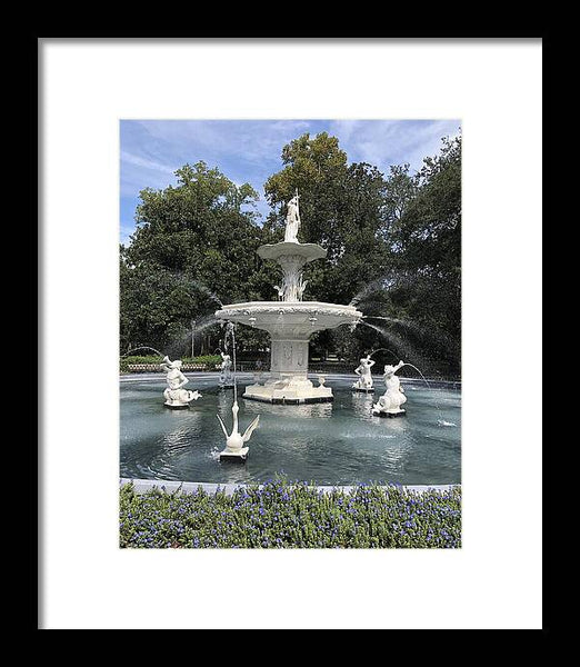 Forsythe Park Fountain Savannah Georgia - Framed Print