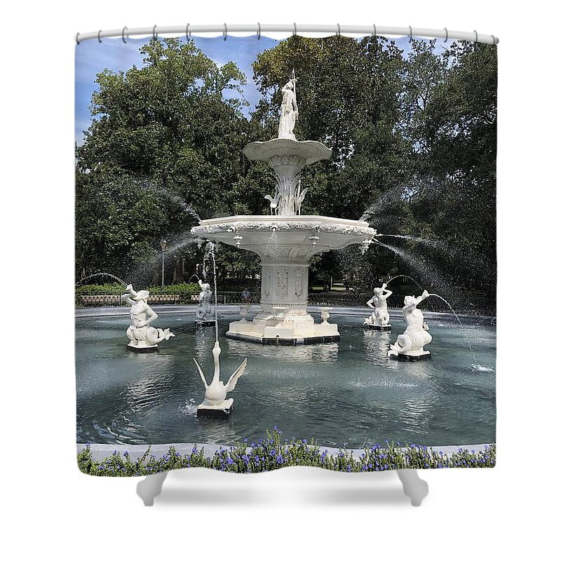 Forsythe Park Fountain Savannah Georgia - Shower Curtain