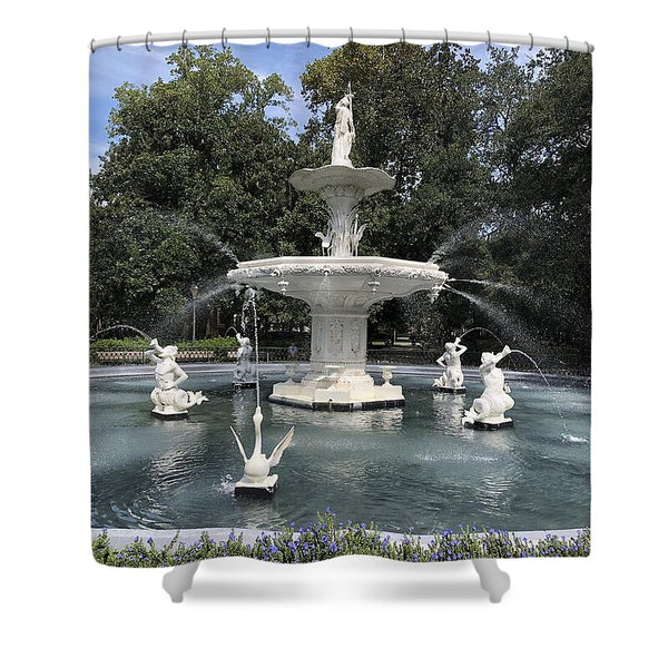 Forsythe Park Fountain Savannah Georgia - Shower Curtain