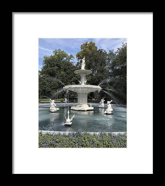 Forsythe Park Fountain Savannah Georgia - Framed Print