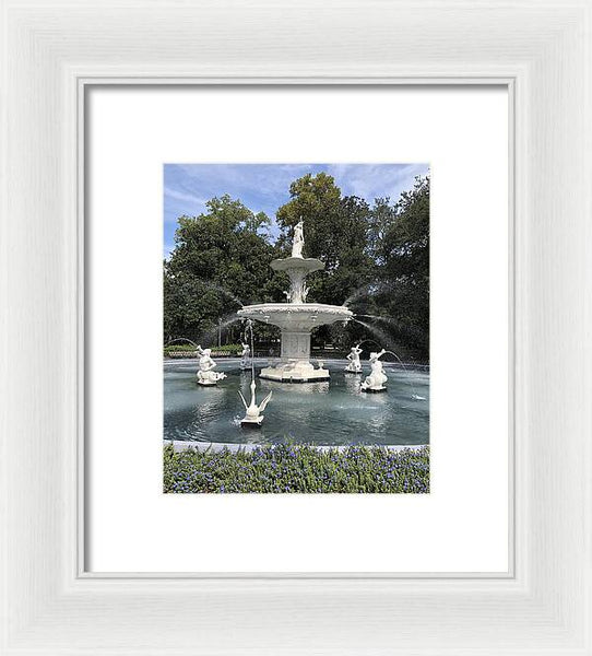 Forsythe Park Fountain Savannah Georgia - Framed Print