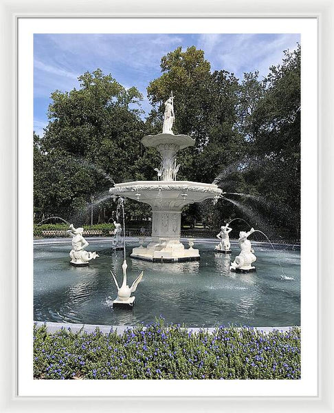 Forsythe Park Fountain Savannah Georgia - Framed Print