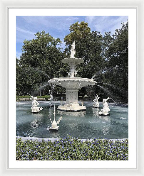 Forsythe Park Fountain Savannah Georgia - Framed Print