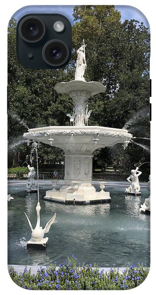 Forsythe Park Fountain Savannah Georgia - Phone Case