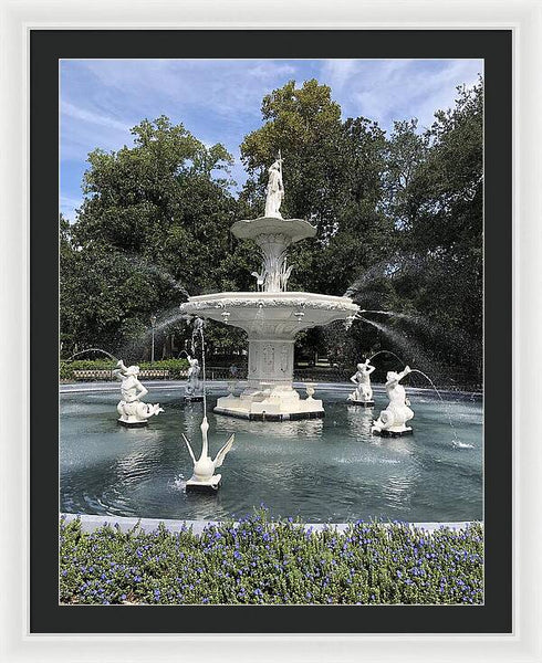 Forsythe Park Fountain Savannah Georgia - Framed Print