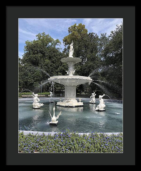 Forsythe Park Fountain Savannah Georgia - Framed Print