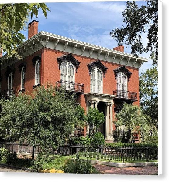 Historic Red Brick Mansion - Canvas Print