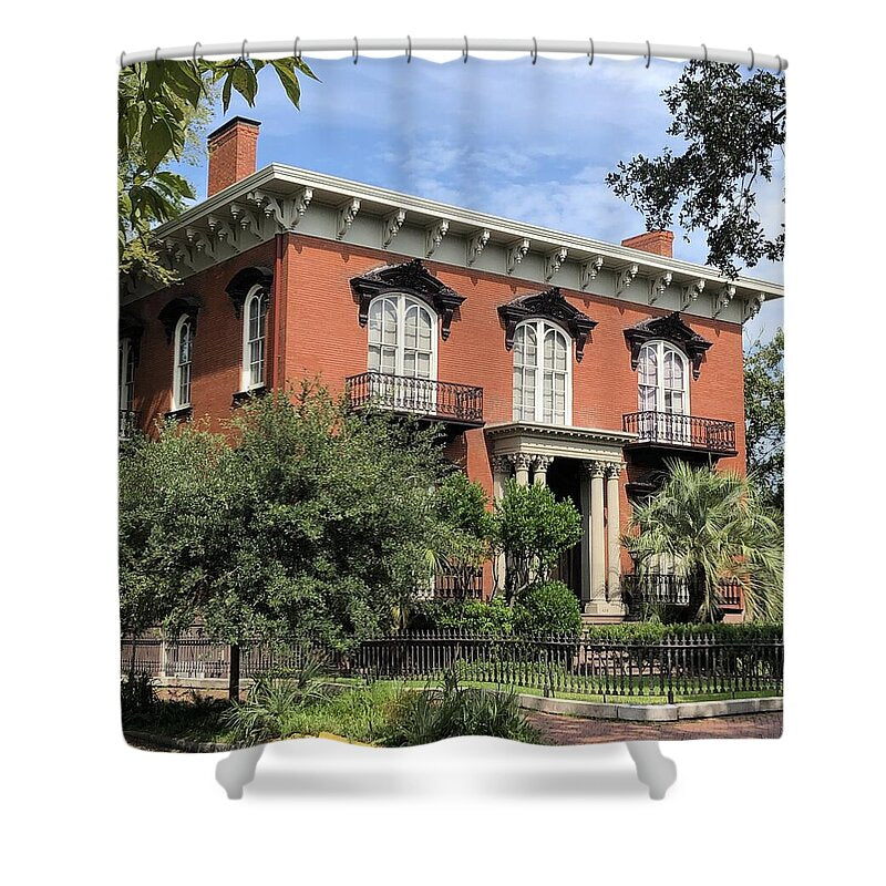 Historic Red Brick Mansion - Shower Curtain