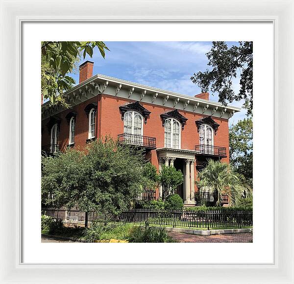 Historic Red Brick Mansion - Framed Print