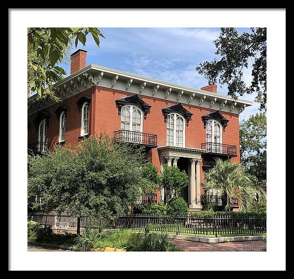 Historic Red Brick Mansion - Framed Print