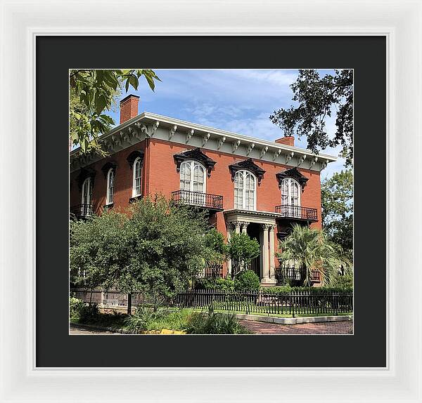 Historic Red Brick Mansion - Framed Print