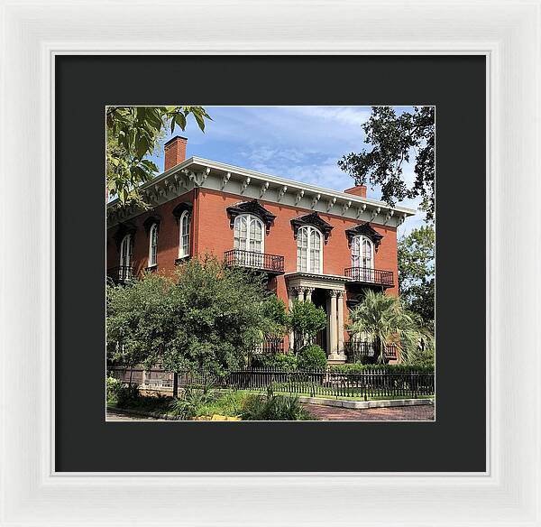 Historic Red Brick Mansion - Framed Print