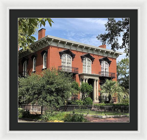 Historic Red Brick Mansion - Framed Print