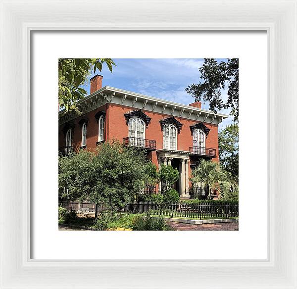 Historic Red Brick Mansion - Framed Print