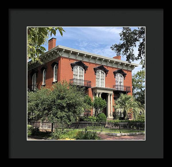 Historic Red Brick Mansion - Framed Print