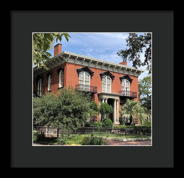 Historic Red Brick Mansion - Framed Print