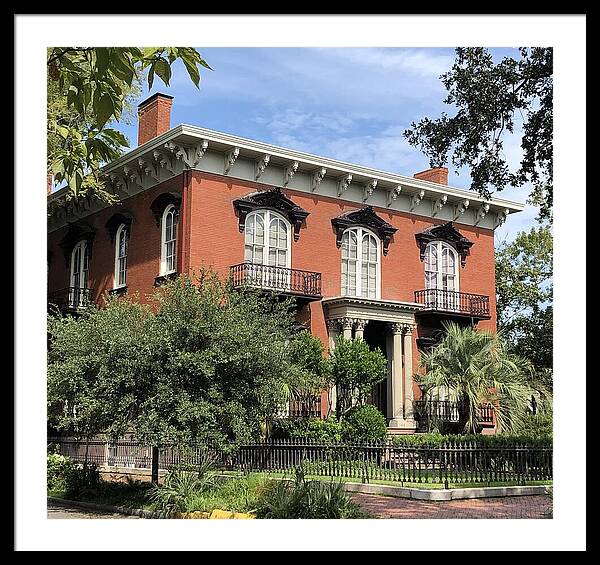Historic Red Brick Mansion - Framed Print