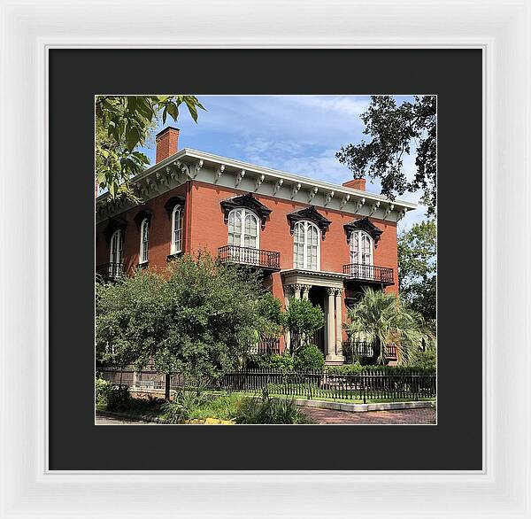 Historic Red Brick Mansion - Framed Print