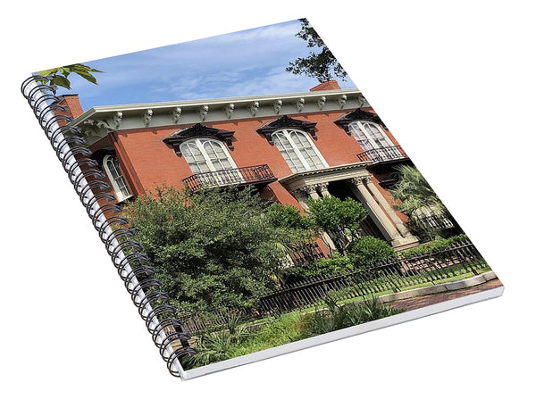 Mercer House Historic Red Brick Mansion Savannah - Spiral Notebook