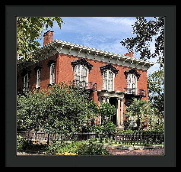 Historic Red Brick Mansion - Framed Print