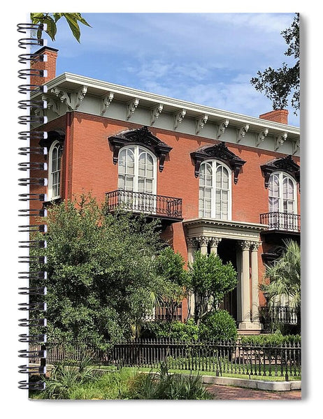Mercer House Historic Red Brick Mansion Savannah - Spiral Notebook