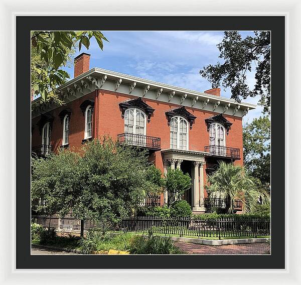 Historic Red Brick Mansion - Framed Print