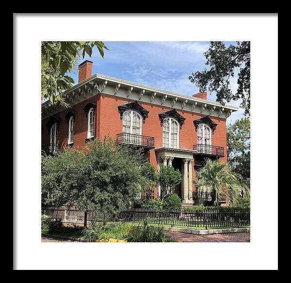 Historic Red Brick Mansion - Framed Print